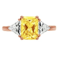 2.57ct smaragdni rez žuti simulirani dijamant 18k ruža zlatna godišnjica angažmana kamena prstena veličine