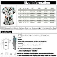 Ženske vrhove bluza Žene kratkih rukava Radni odjeća Grafički printovi Thirts Okrugli dekolte modni kaki 3xl