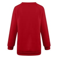Wangxldd Ženski pulover za okrugli vrat Štampanje dugih rukava majica Ležerne prilike za majice