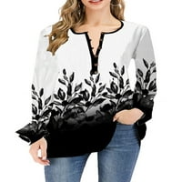 Neilla Ženska vrhova Floral Print Majica V izrez T Majica Dame Fashion Tunic Bluza Dugi rukav Pulover