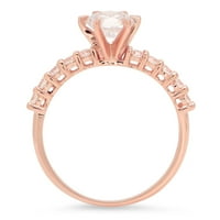 1. CT sjajan okrugli rez originalni kultivirani dijamant VS1-VS J-K 18K Rose Gold Obećaj vjenčanja Izjava o venčanju Ažuriranje dizajnera Veličina prstena 10