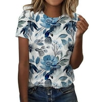 Košulje za ženske majice Ljeto tiskovina Plus veličine vrhova kratkih rukava okrugli vrat Proljeće Teers