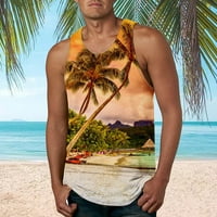 Muška proljetna ljetna casual top košulja od plaže otiskali of bluza bez rukava bez rukava s labavim