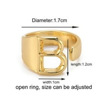 Gromouša godišnjica Grometrijski podesivi dizajn otvorenog engleskog slova prsten za ukrašavanje prstena