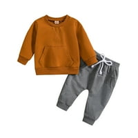 Durtebeua Toddler Baby Girls Long Hlače postavljene duge hlače Set Ispis majica s dugim rukavima + pantalone za bljeskalice 12-mjeseci