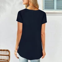 Askfv ženski kratki rukav ležerni na vrhu labave saželjene tucijske majice Henley bluza