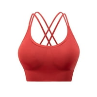 Majica grudnjaci za žene joga sportske hladne ramene bez rukava crveno crveno l