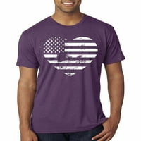 Divlji Bobby USA zastava Srca Americana American Pride Men Premium Tri Blend Tee, Vintage Purple, XX-Large