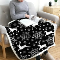 Debela dvostrana ćebad 3D tiskani božićni pokrivač toplog kardigana Cape Nosivi pokrivač plišani pokrivač