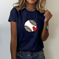 Majčin dan ženske vrhove, tines i bluze za ljetni bejzbol i ljubavna majica za ispis, puna casual redovna