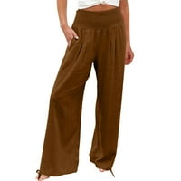 Ženske pantalone za noge Slim toplog pamuka opuštena elastična elegantna SOFTY Brown obično se koristi