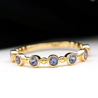TANZANITE HILERNINO Zlatni prsten za žene - AAA razred, 14k žuto zlato, SAD 9,00