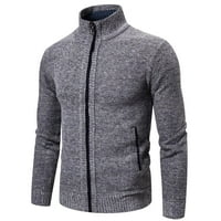 DETDTPE DUMENICI za muškarce, zimske turtleneck patentni zatvarač pleteni džemper gornji kaput od dugih
