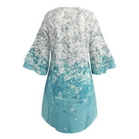 Ženske haljine Zermoge Plus Veličina u prodaji Modni ženski ljetni tisak kauzalni mini haljina s rukavima