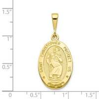 10k žuti zlatni šarm Privjesak tematsko sv. Christopher Medal