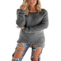 Nizieer Ženski džemper Zimski topli pulover Jumper dugih rukava vrhovi vrećaste džempere Čvrsto boje