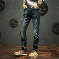 Muški novi modni casual traper ravno traperice labave pantalone duge hlače