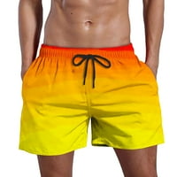 Odeerbi ljetne kratke hlače za muškarce Ležerne prilike modne gradijentne kratke hlače sa džepovima Elastične struk hlače žute