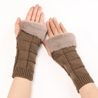 ✪ Duge rukavice bez prstiju za žene krznene pletene rukave rukav topli toplo