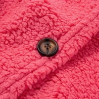 Bnwani dugačak džemper Cardigan ženski džepni gumb Kardigan prevelizirani pad plišani zimski ružičasti