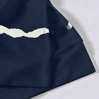 Tobchonp ženska ležerna kontrastna boja dugih rukava Top pulover zumbene mornarice s