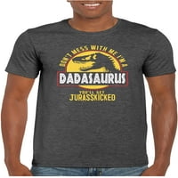 Feisty i fenomenalni očevi Danasaurus majica, smiješna košulja za tata, ljubavnik dinosaura, crna, mala
