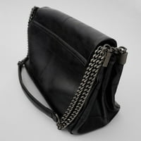 Žene Vintage Black Rock stil zaklopke Jednokrevetna torba s lančanom kaišem FAU kožna luksuzna poruka torbica torbica