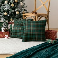 Lapaliofe Square Cvjećački jastuk pokriva škotske tartan plaćene karijske obloge jastuka bacač na jastuku kućica za uređenje kućica