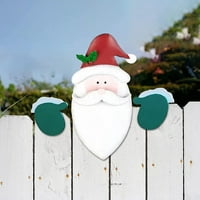 Božićni kućni dekor Božićna tema Santa Snowman Garden Fenct Topper Ornament Holiday Hanging Decor Poklon