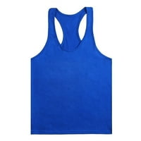 Muški vrhovi Ljeto Leisure Pulover majica bez rukava Top Work Work odjeća Daliy 2xl Blue