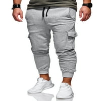 Wybzd Men Casual Pleatpants Crckstring Multi-džepne casual hlače Fitness hlače Jogging Fitness Sportska