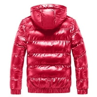 Ketyyh-CHN topla zimski kaput s kapuljačom Zip Parka Aktivni vanjski kaputi Crveni, XL