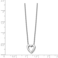 Sterling srebrni bijeli led .02ct dijamantna ogrlica od srca; ; Kopčasto jastoga; za odrasle i tinejdžere;