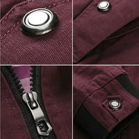 Muškarci Solid Color postolje COLL ZIP Džepne jakne dugih rukava Casun kaput