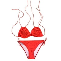 Daznicoov ženski čvrsti push up podstavljeni plus veličine Bikini set dva čipka up kupaći kostim kupaći