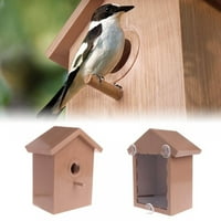 Prozor ptičja kuća sa snažnim usisnim čašama Wooden Birdhouse Očistite dovod ptica na otvorenom ptice