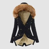 Ženske jakne Daily Plus size Zimska rever ovratnik dugih rukava Vintage Debeli podstavljeni gornji kaputi