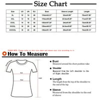 BDFZL osnovni vrhovi za žene Ženske trendove ispisane bluze V-izrez kratki rukav labav majica patentni
