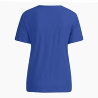 SunhillsGrace majice za žene cvjetni print Solid Bool okrugli vrat Top kratkih rukava majica Tee Majica