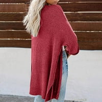 Ženski džemper kaput - Čvrsta vrata s dugim rukavima dugih rukava kapuljača labava ležerna, za jesen