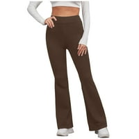 Gathrrgyp ženske casual pantalone i capris, ženski povremeni tanki visoki elastični struk čvrste boje sportove joge flare hlače