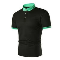 Polo majice za muške springsummer casual sportski patchwork kontrast boja rever kratkih rukava majica