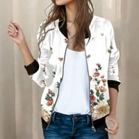 Wefuesd jakne za žene Ženske ležerne dnevne jakne Lagane zip up casual jaknu cvjetni print kaput za