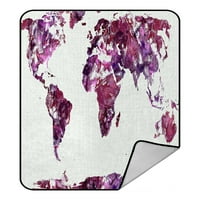Mapa svjetske bacite pokrivane prekrivene ploče plišane pokrivač