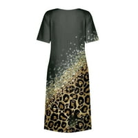 Gacuw Womens Maxi haljine za ljeto kratka kratka kratka rukava teleća dužina plus veličina haljina Shift
