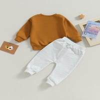 Bagilaanoe Toddler Baby Boy duge hlače Set pismo Ispis dukserice dugih rukava, pulover + puloverske