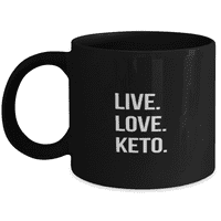 Keto šolja - Keto Cup kafe - Live Love Keto - Keto šolja za kavu Crni 11oz
