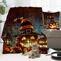 Halloween pokrivač s jastukom, đavo sotonic pokrivač za spavaću sobu dnevni boravak spavaonica party,
