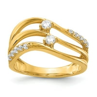 14k žuti zlatni prsten za prsten dijamant, veličine 8