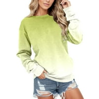 NJSHNMN ženska plus veličina modna pulover za vrat za posadu Top bluza labavi fitnes zvezni duks Tunički